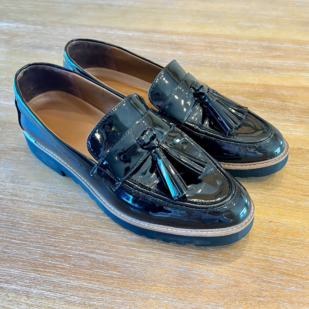 Franco Sarto Carolynn Loafer, Women Size 10 Wide, Color: Black Patent